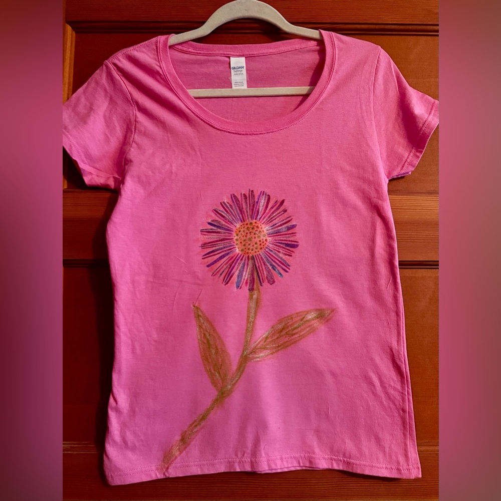 Pink T-Shirt/ hand crafted